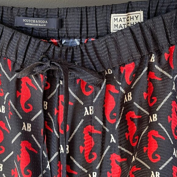 Scotch & Soda Amsterdams Blauw Matchy Seahorse Blazer & Pajama Pants Set Small - Picture 9 of 13